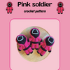 Pink soldier with removable hoodie (PDF crochet pattern, Low-sew, intermediate)