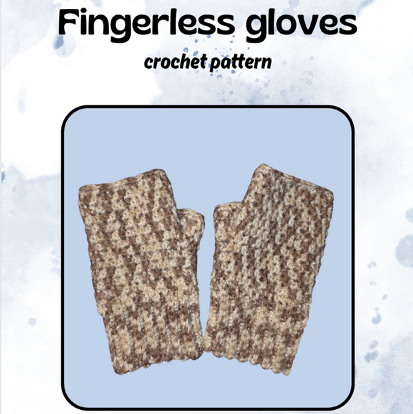 Fingerless Gloves (PDF crochet pattern, No-sew, beginner)