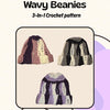 Wavy Beanies (3-in-1, PDF crochet pattern, beginner/intermediate)
