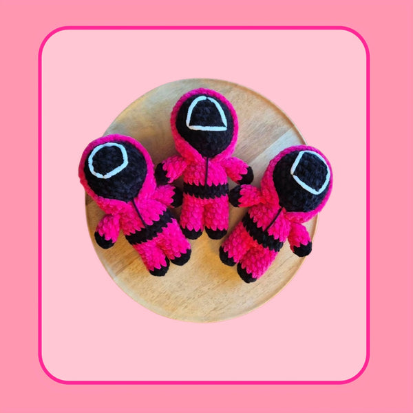 Pink soldier with removable hoodie (PDF crochet pattern, Low-sew, intermediate)