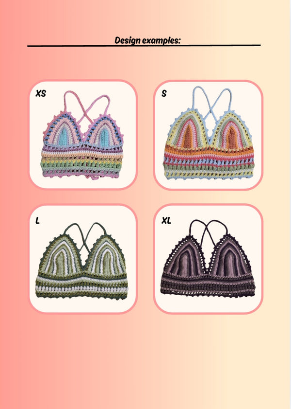 Scrap Bralette (PDF crochet pattern, No-sew, beginner-intermediate)