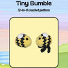 Tiny Bumble (2-in-1, PDF crochet pattern, No-sew, beginner)