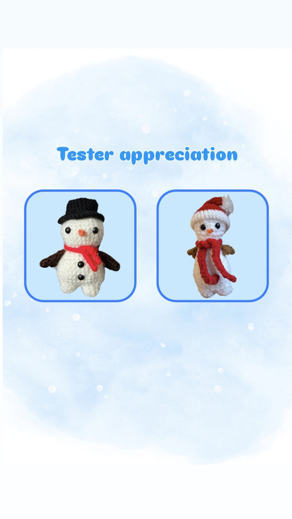 Snowy the snowman (PDF crochet pattern, No-sew, Intermediate)