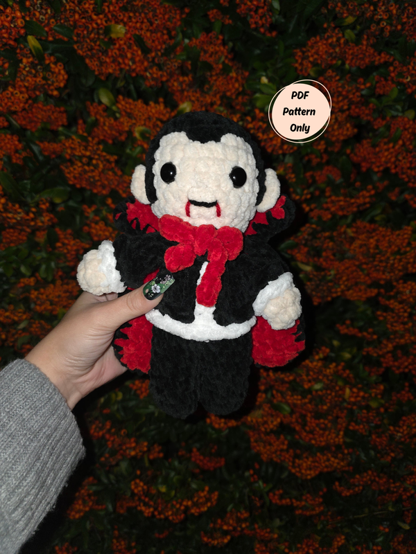 Vladdy the Dracula (PDF crochet pattern, Low-sew, Intermediate)