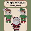 Jingle & Klaus (PDF crochet pattern bundle, Low-sew/No-sew, intermediate)