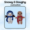 Snowy & Doughy bundle (PDF crochet pattern, Low-sew/No-sew, beginner/intermediate)