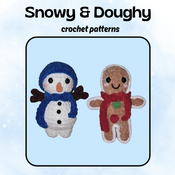 Snowy & Doughy bundle (PDF crochet pattern, Low-sew/No-sew, beginner/intermediate)