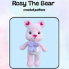 Rosy The Bear (PDF crochet pattern, intermediate)