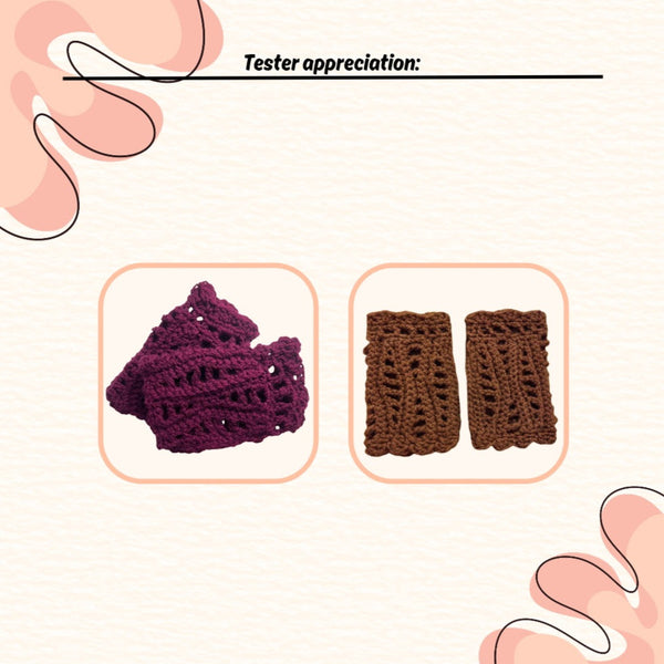Wavy fingerless gloves (PDF crochet pattern, beginner/intermediate)