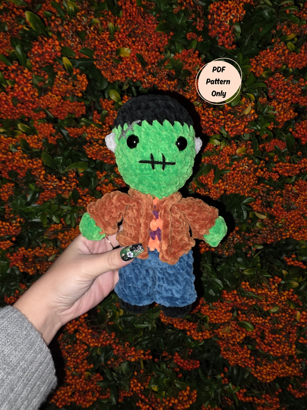 Franklin the Frankenstein (PDF crochet pattern, Low-sew, Intermediate)