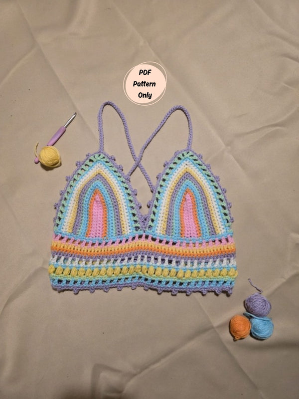 Scrap Bralette (PDF crochet pattern, No-sew, beginner-intermediate)