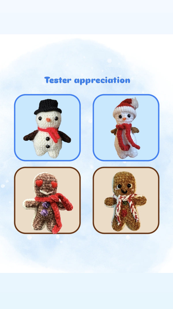 Snowy & Doughy bundle (PDF crochet pattern, Low-sew/No-sew, beginner/intermediate)