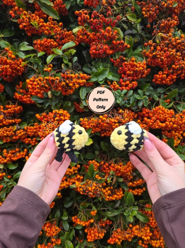 Tiny Bumble (2-in-1, PDF crochet pattern, No-sew, beginner)