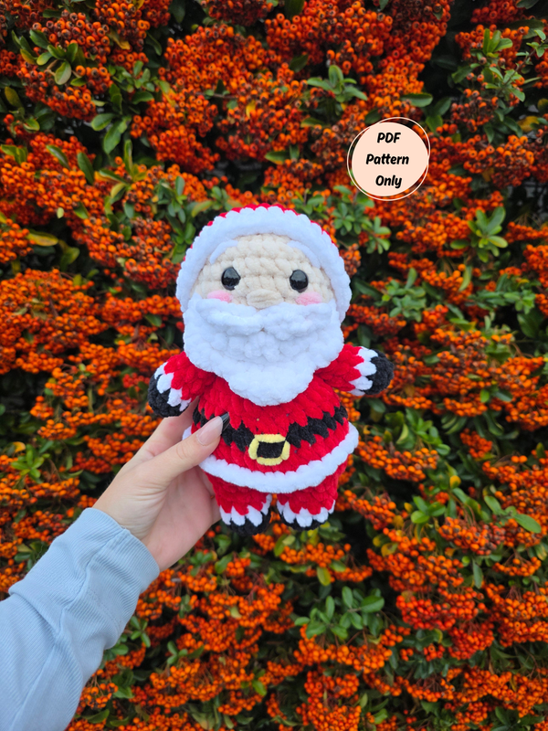 Klaus the santa (PDF crochet pattern, No-sew, Intermediate)