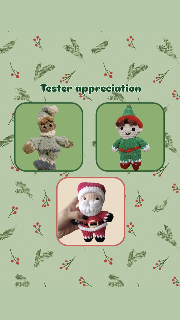 Jingle & Klaus (PDF crochet pattern bundle, Low-sew/No-sew, intermediate)